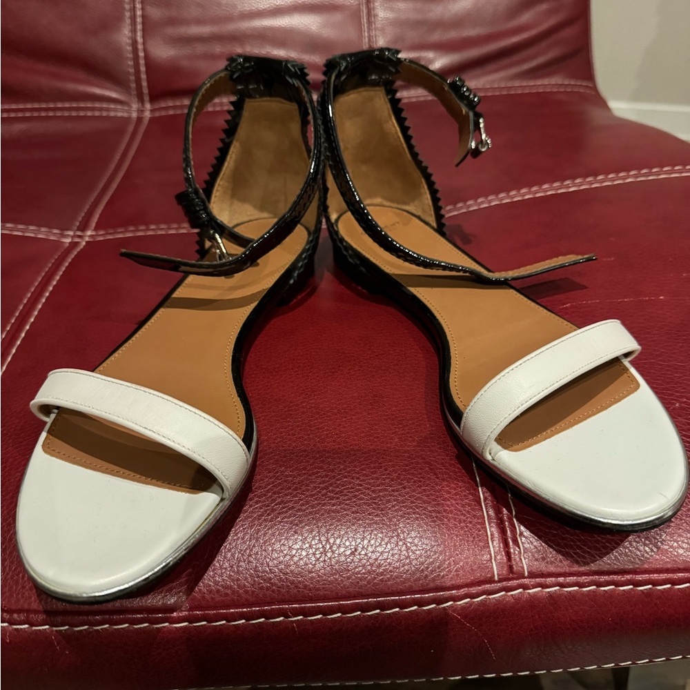 Givenchy Black and White Sandals with Ankle Strap